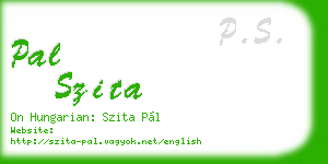 pal szita business card